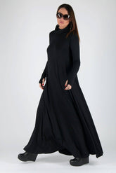 High Neck Maxi Dress with Thumb Hole | Ebham closh